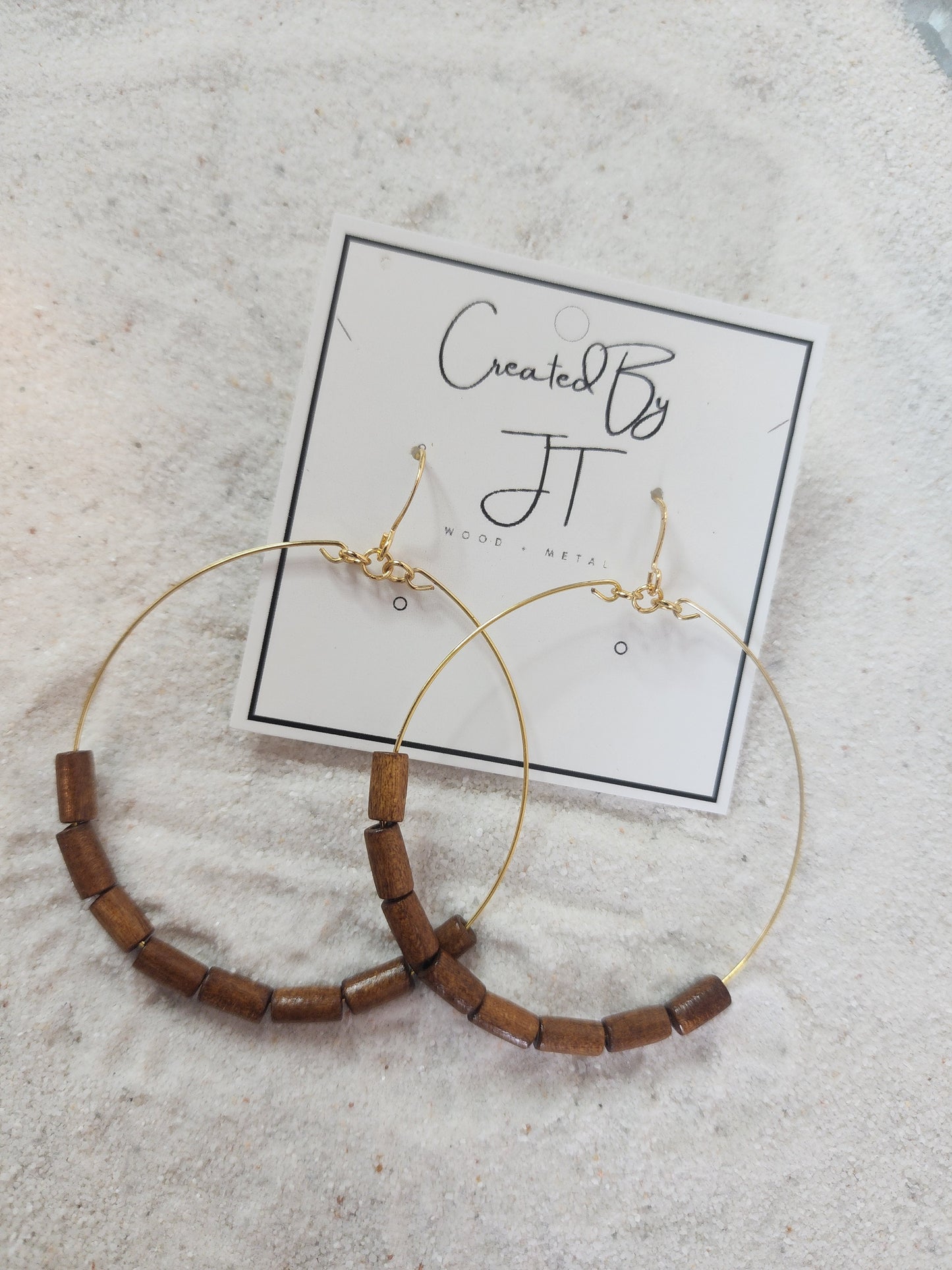 Wildwood Hoops With Wood Tube Bead