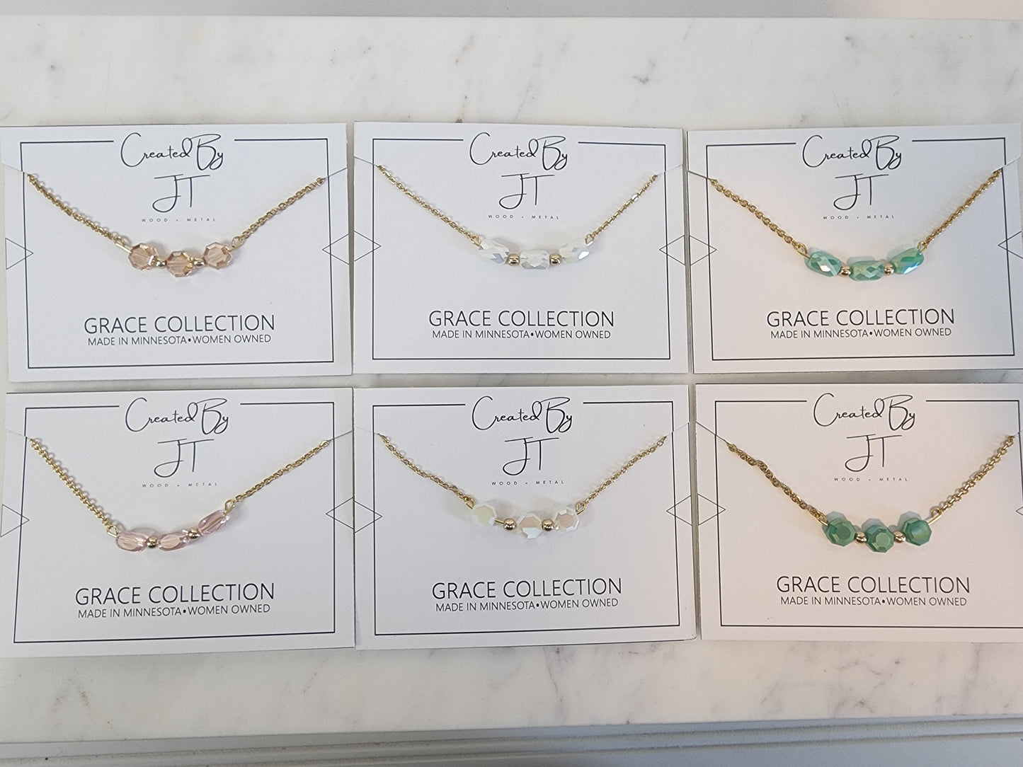 Grace Collection Glass Bead Necklace