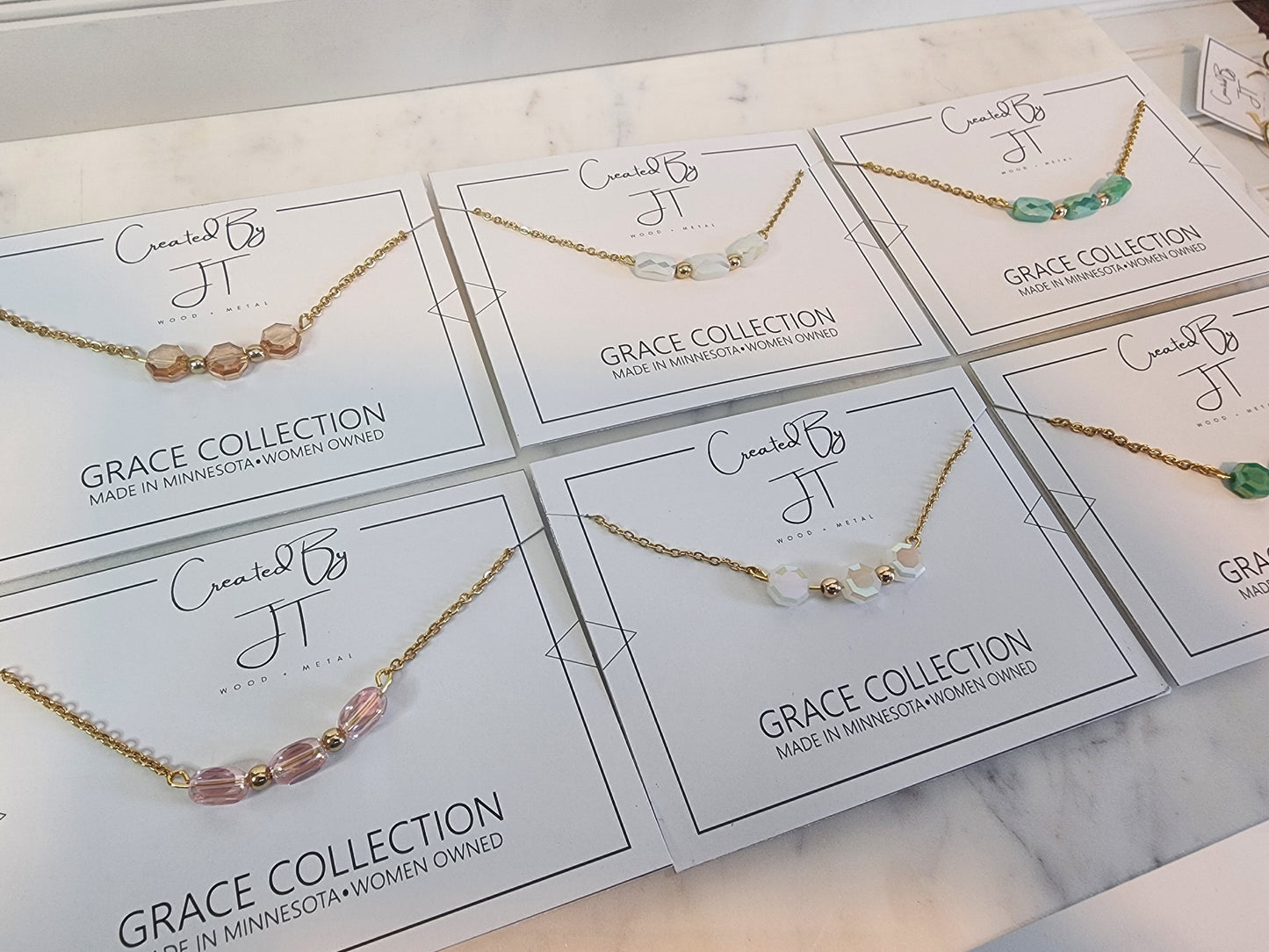 Grace Collection Glass Bead Necklace