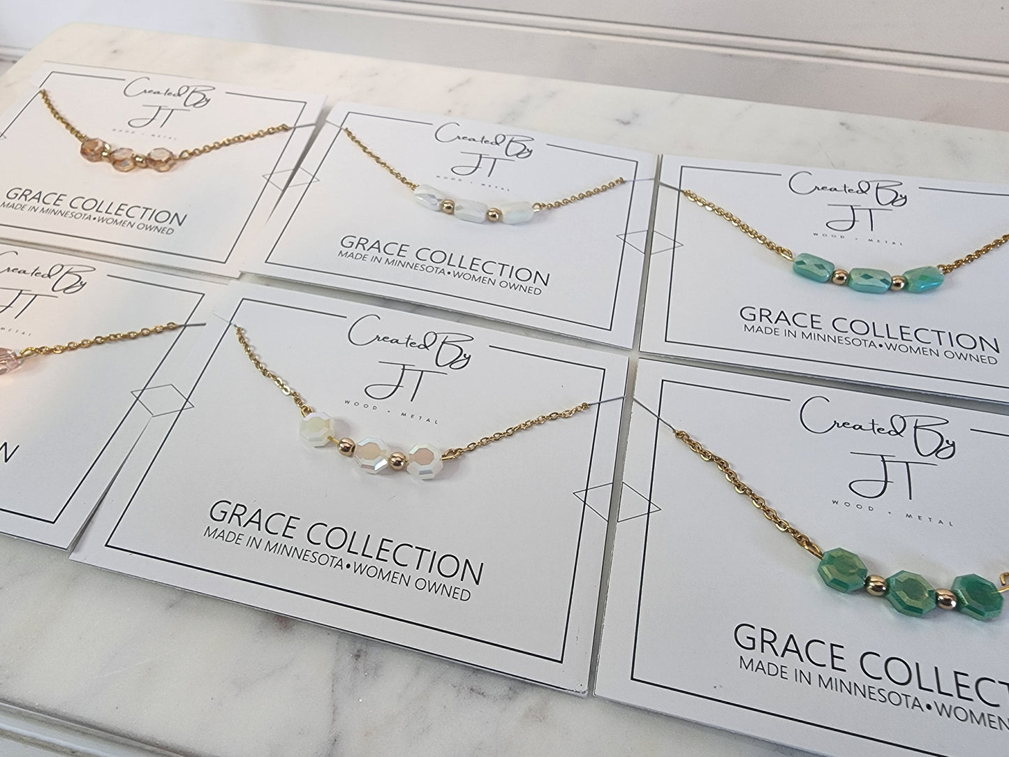 Grace Collection Glass Bead Necklace