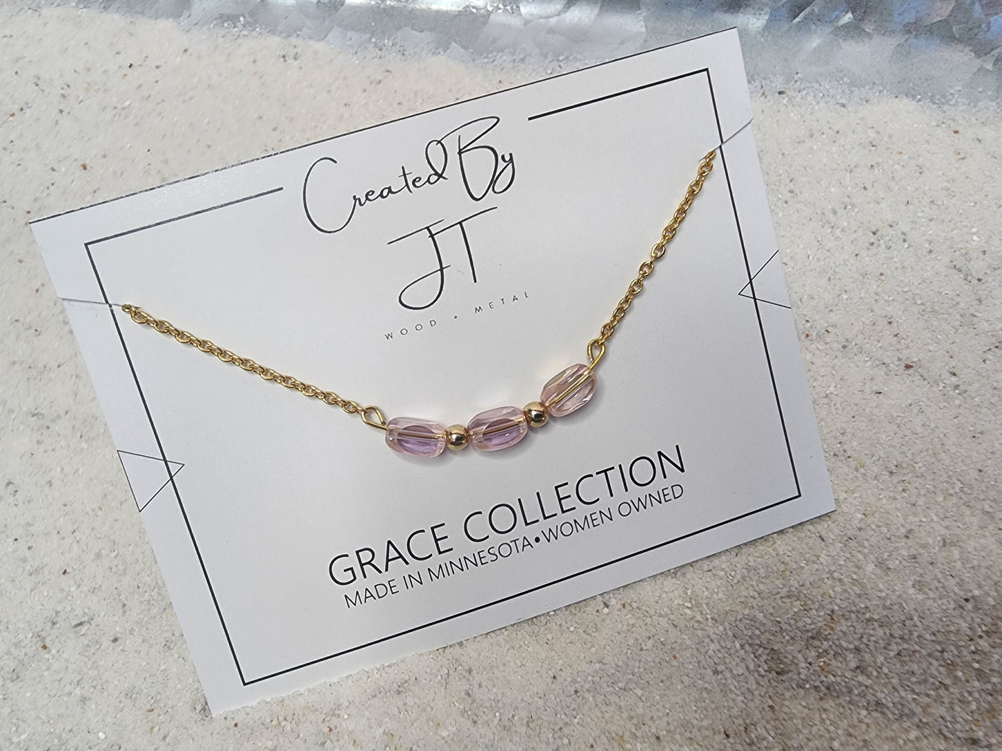 Grace Collection Glass Bead Necklace