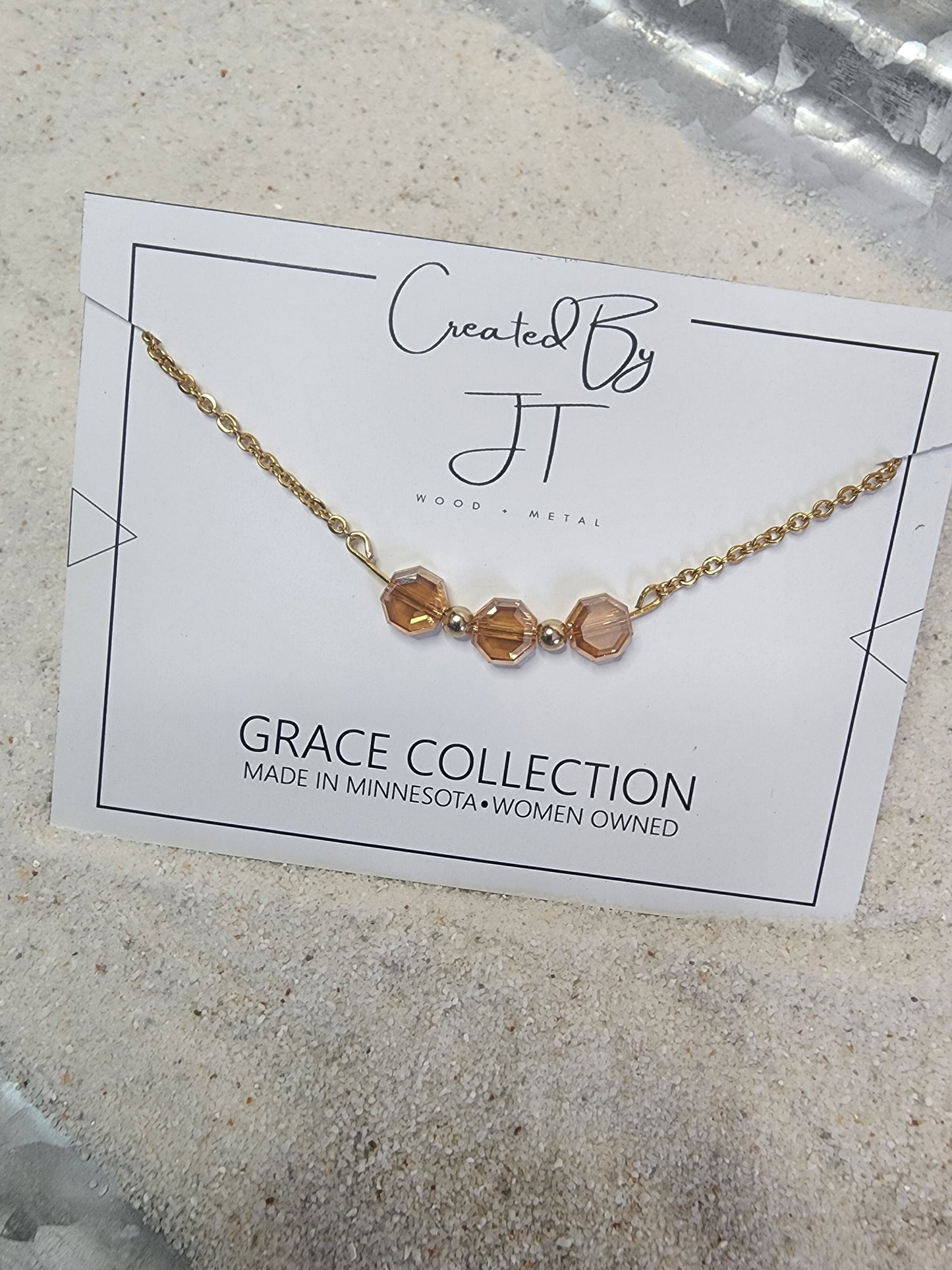 Grace Collection Glass Bead Necklace