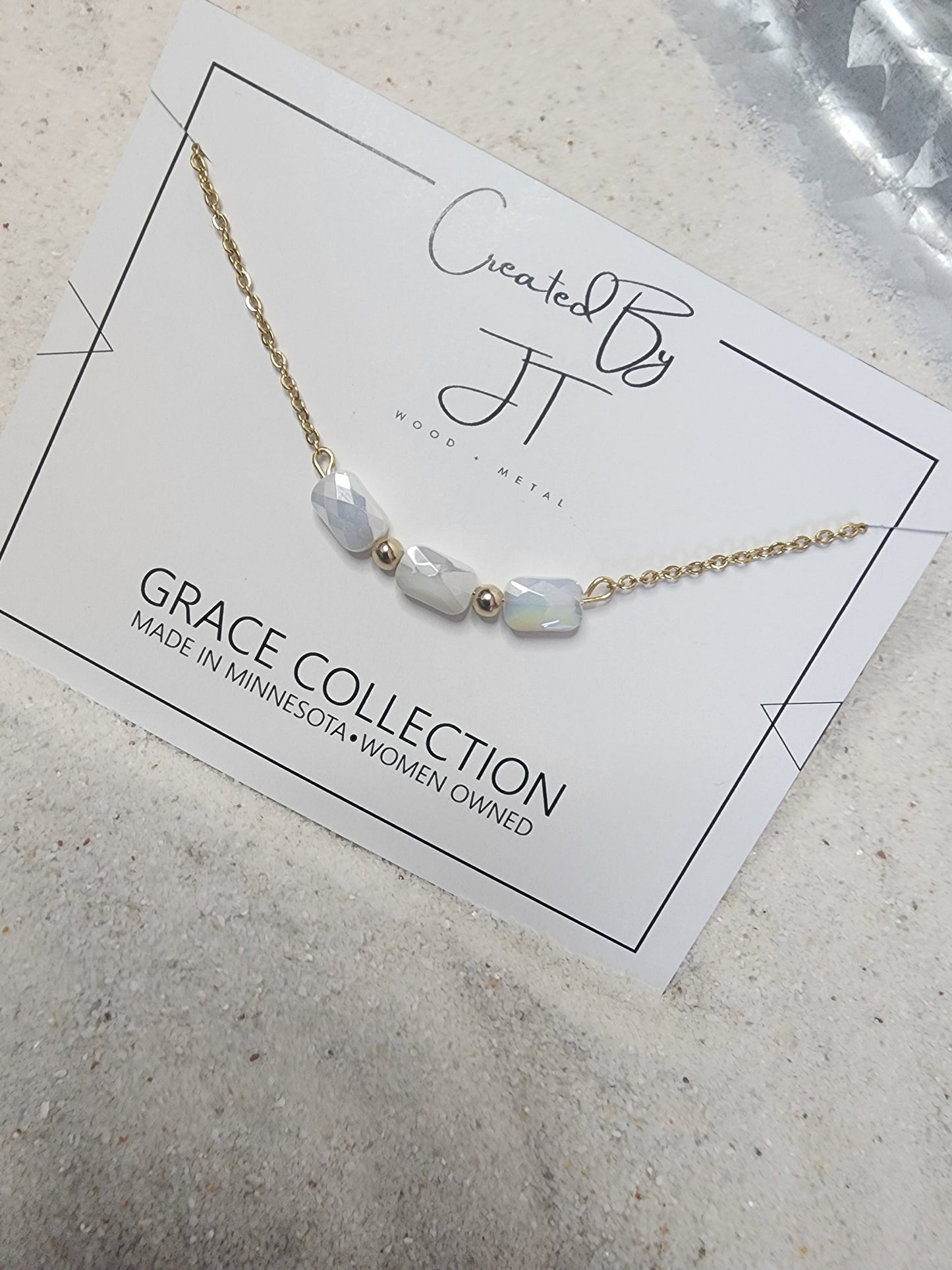 Grace Collection Glass Bead Necklace