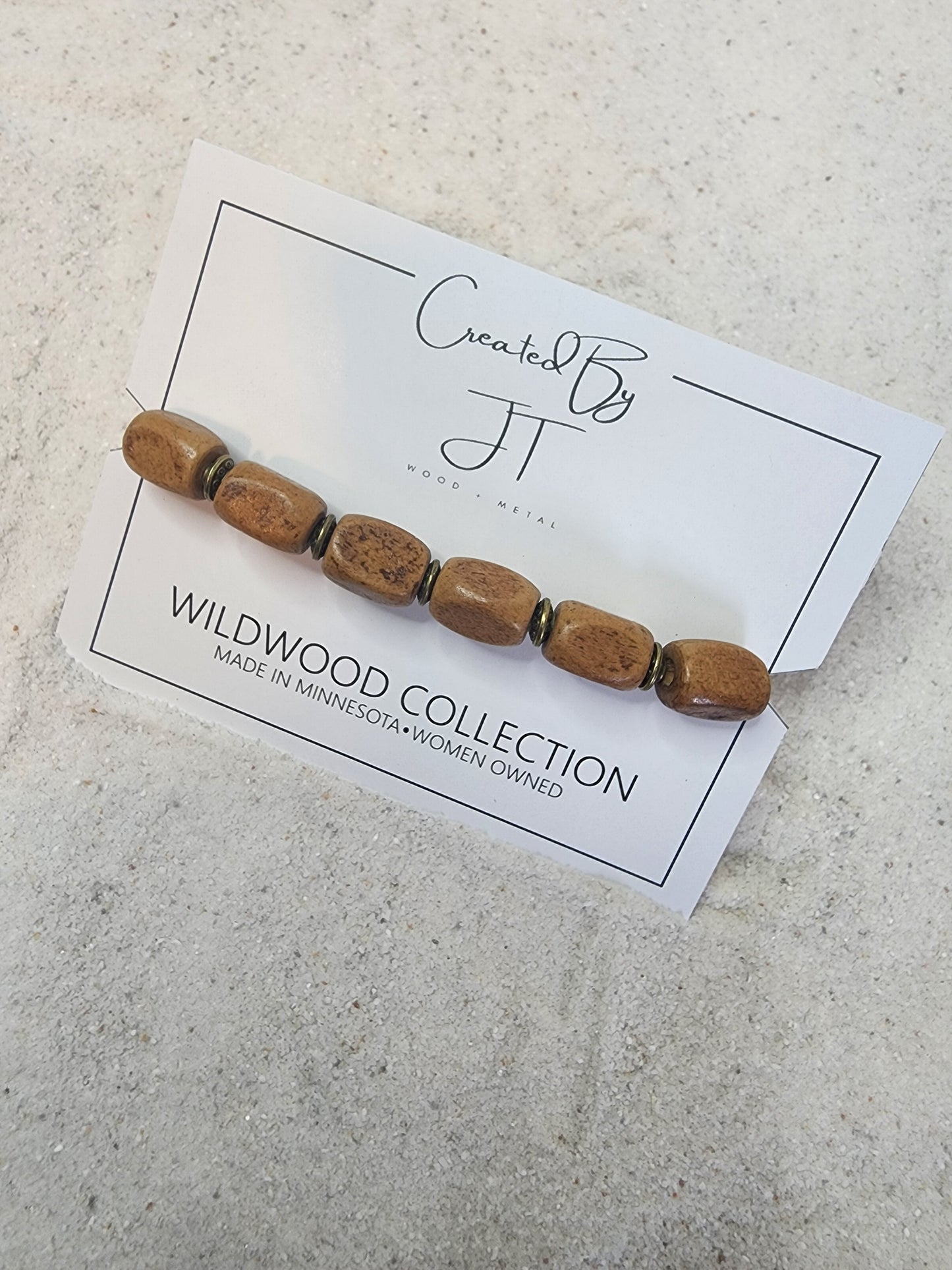 Wildwood Rectangle Wood Bead Bracelet