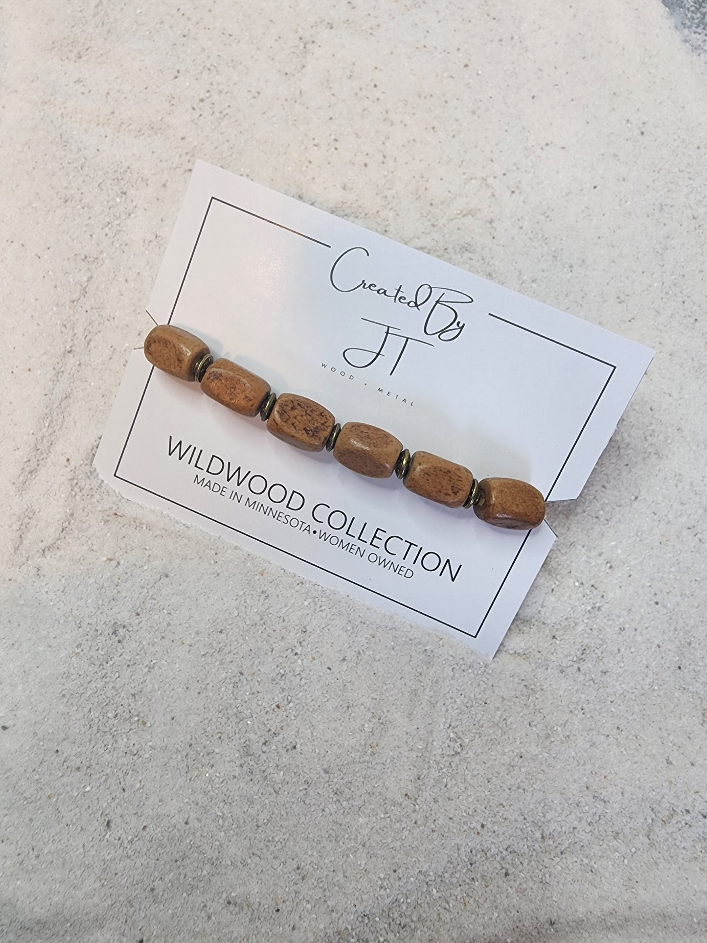 Wildwood Rectangle Wood Bead Bracelet
