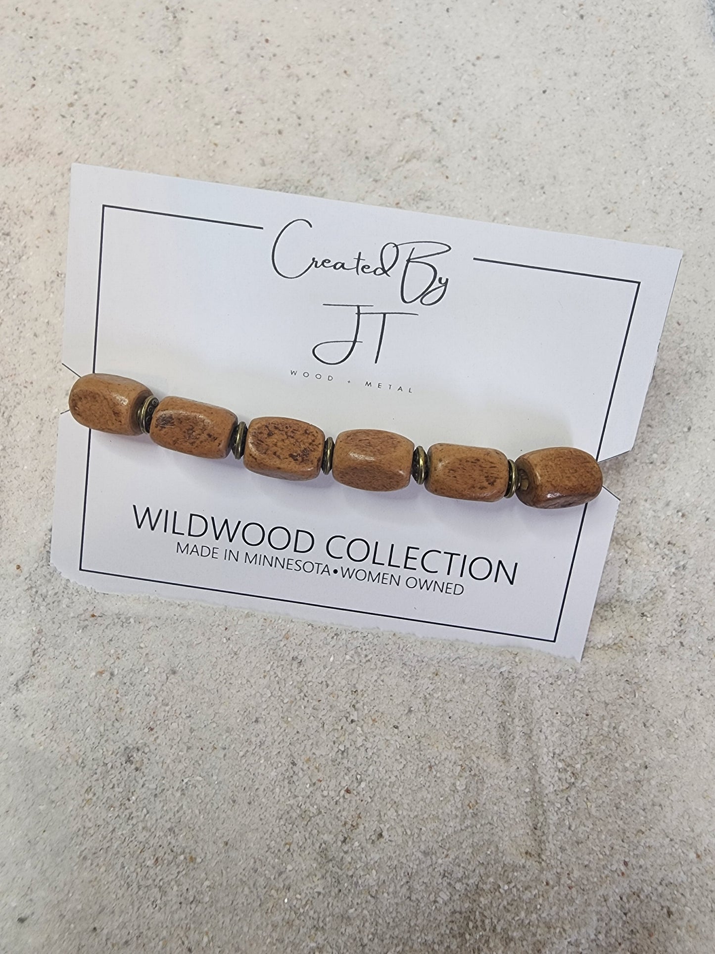 Wildwood Rectangle Wood Bead Bracelet
