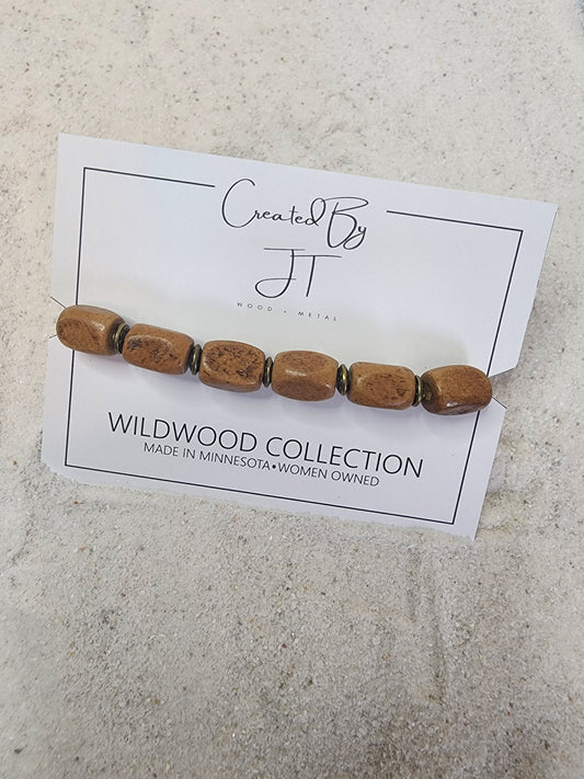 Wildwood Rectangle Wood Bead Bracelet