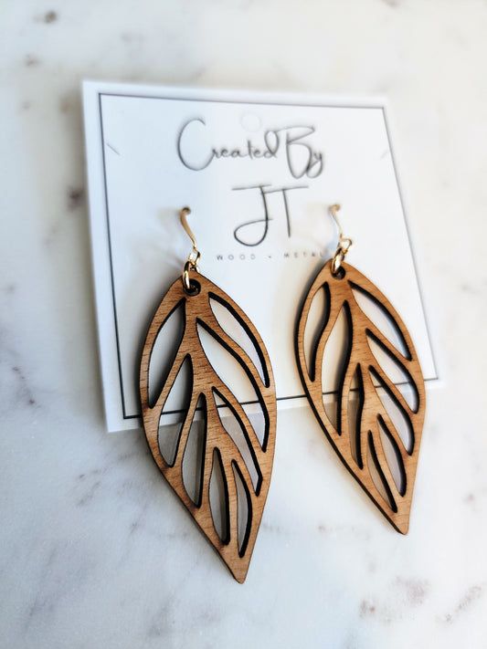 Lightweight Wood Drop Earrings