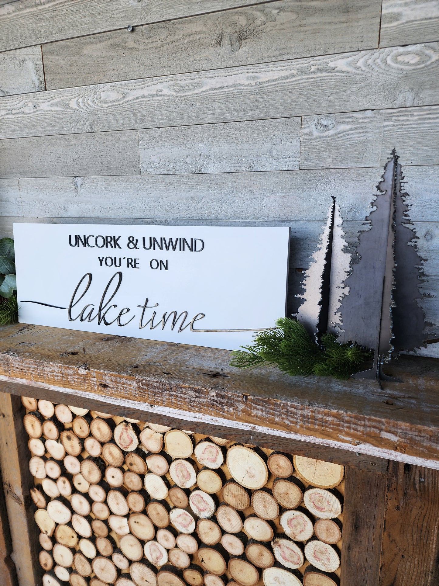 Relax Your On Lake Time Wood Sign I Lake Decor I Cabin Decor I Fireplace Decoration