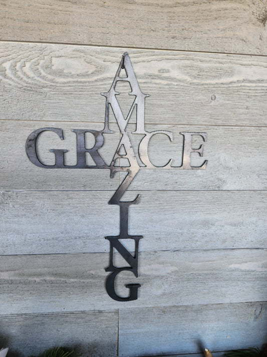 Metal Amazing Grace Sign, Pastors Gift, Religious Gift, Church, Religion