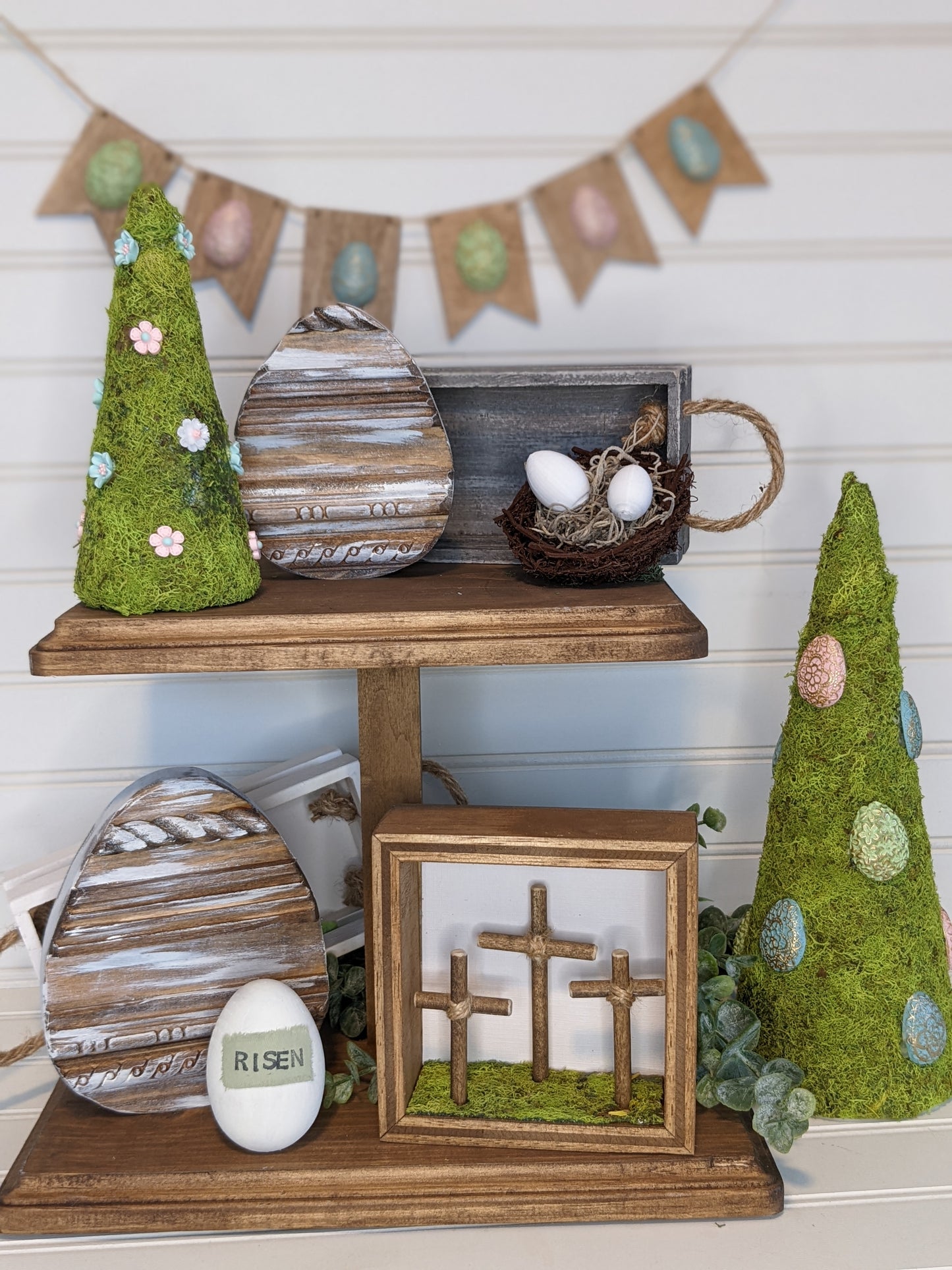 Three Wooden Crosses Shadow Box