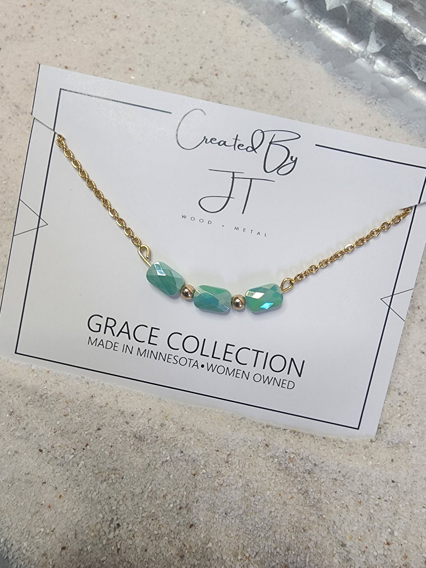 Grace Collection Glass Bead Necklace