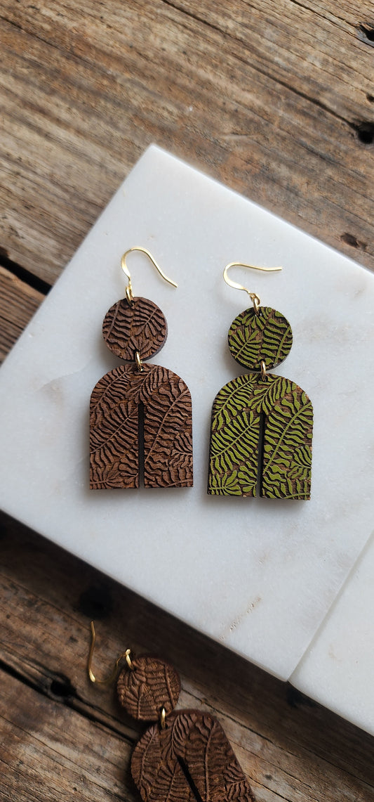 Wooden Vine, Drop Earrings