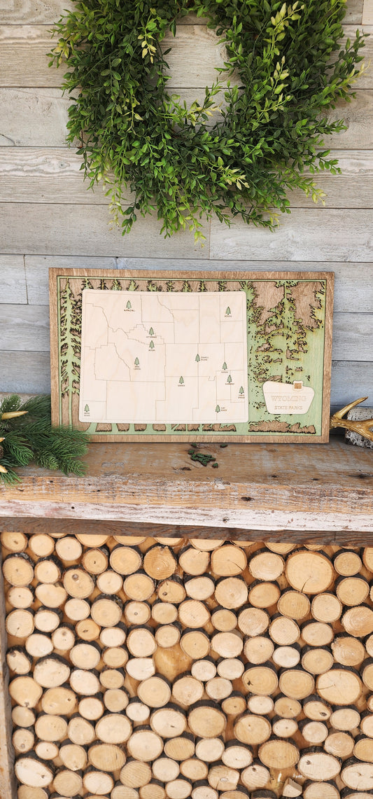 Wyoming State Parks, WY Travel Gifts, Park Ranger Gifts, Fathers Day Gift, State Park Travel Tracker