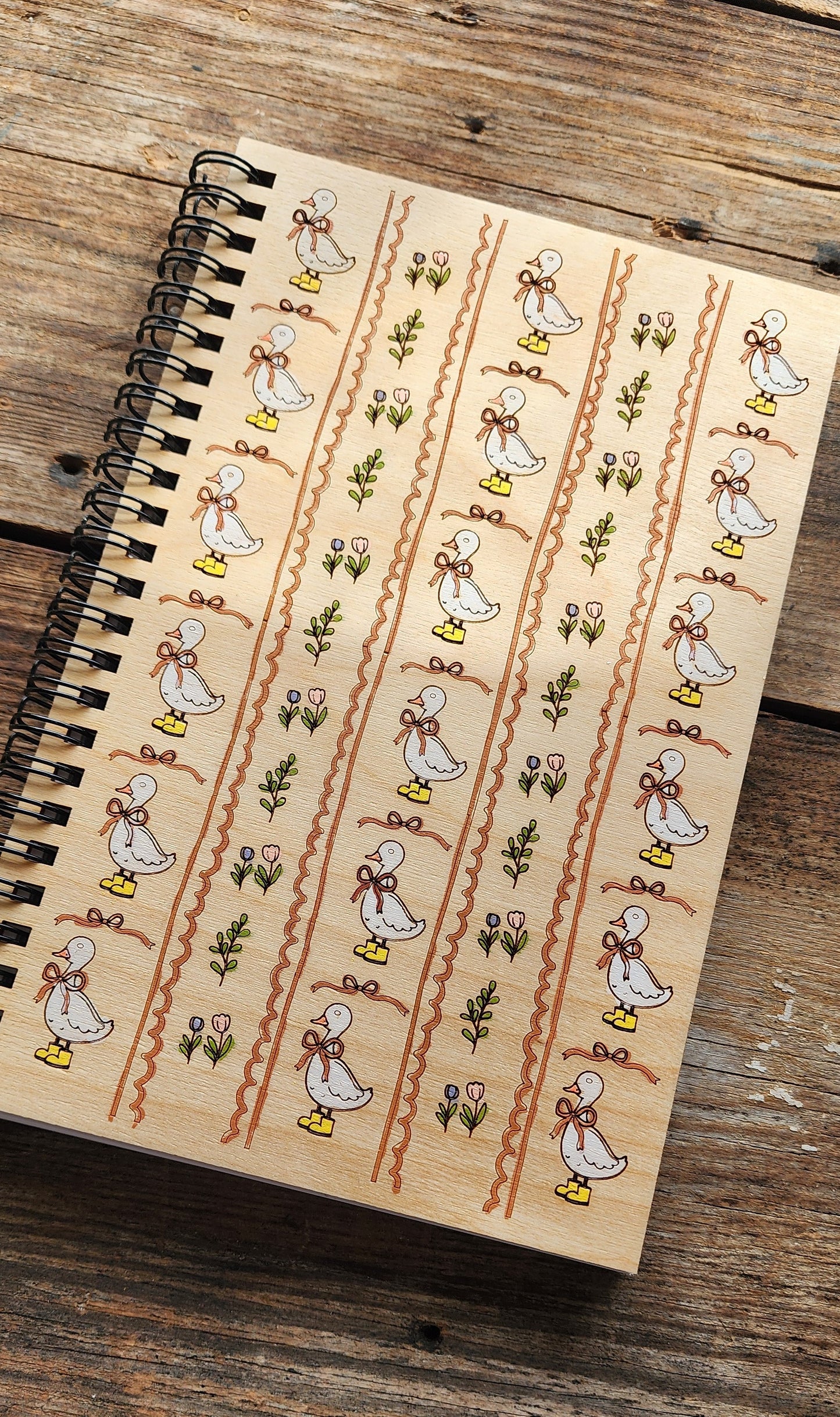Goose Journal, Travel Notebook, Personalized Notebook, Sketchbook, Spiral Bound, Blank Pages, Dot Grid