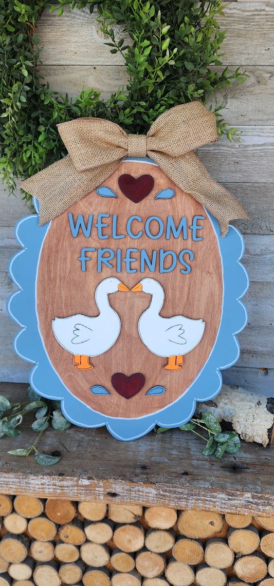 Goose Door hanger, Vintage Home Decor, Vintage Goose, Cottage Core, Grandma Core Home Decor, Welcome Sign