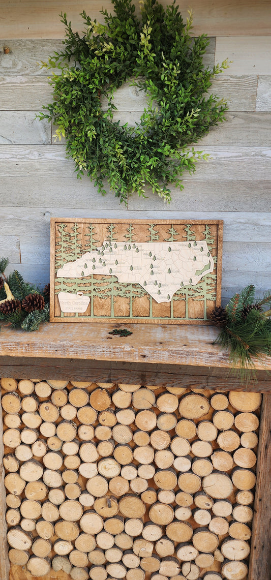 North Carolina State Park Travel Map, NC State Park Tracker Map, Travel Tracker