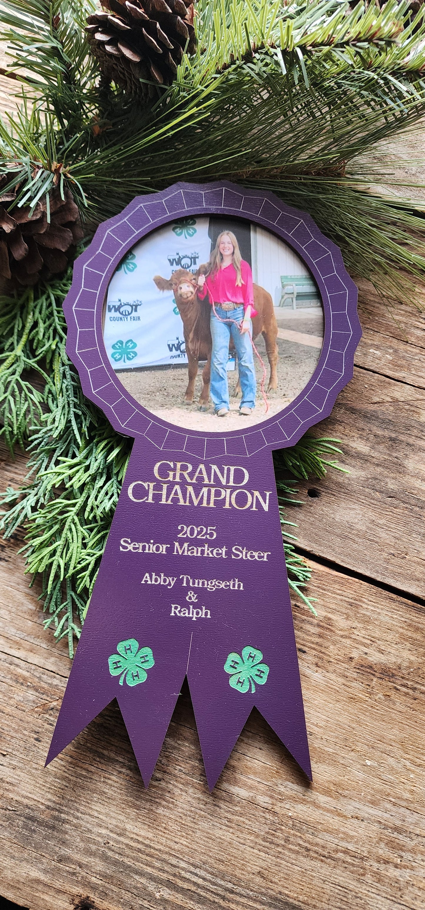 4-H, FFA Grand Champion Ribbon Picture Frame, Show Stock Thank You, Auction Buyer Thank You
