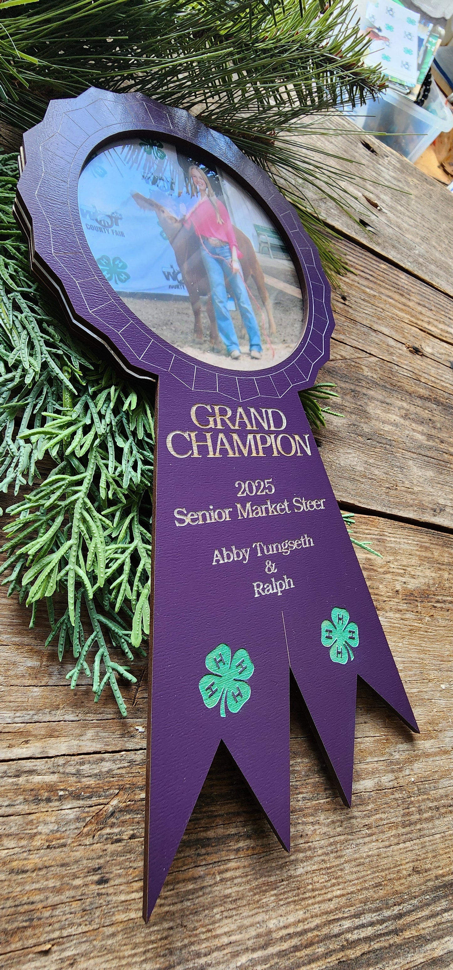 4-H, FFA Grand Champion Ribbon Picture Frame, Show Stock Thank You, Auction Buyer Thank You