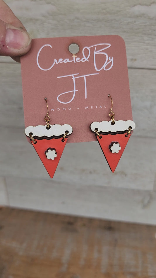 Pumpkin Pie Wood Earrings, Thanksgiving Earrings, Pie Earrings, Lightweight Earrings