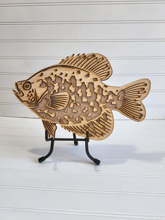 Wooden Crappie Sign, Mens Gift, Father's Day, Man Cave, Fish Art, Crappie Art