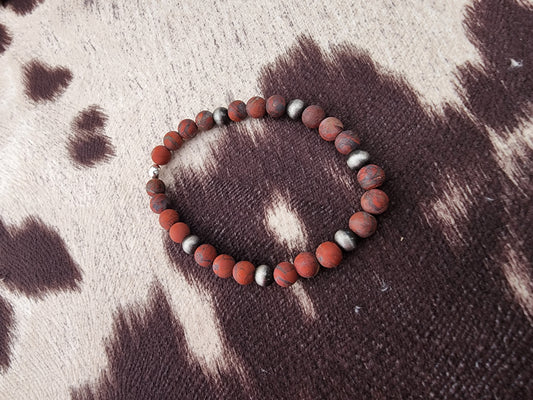 Red Agate Gemstone Stackable Bracelet