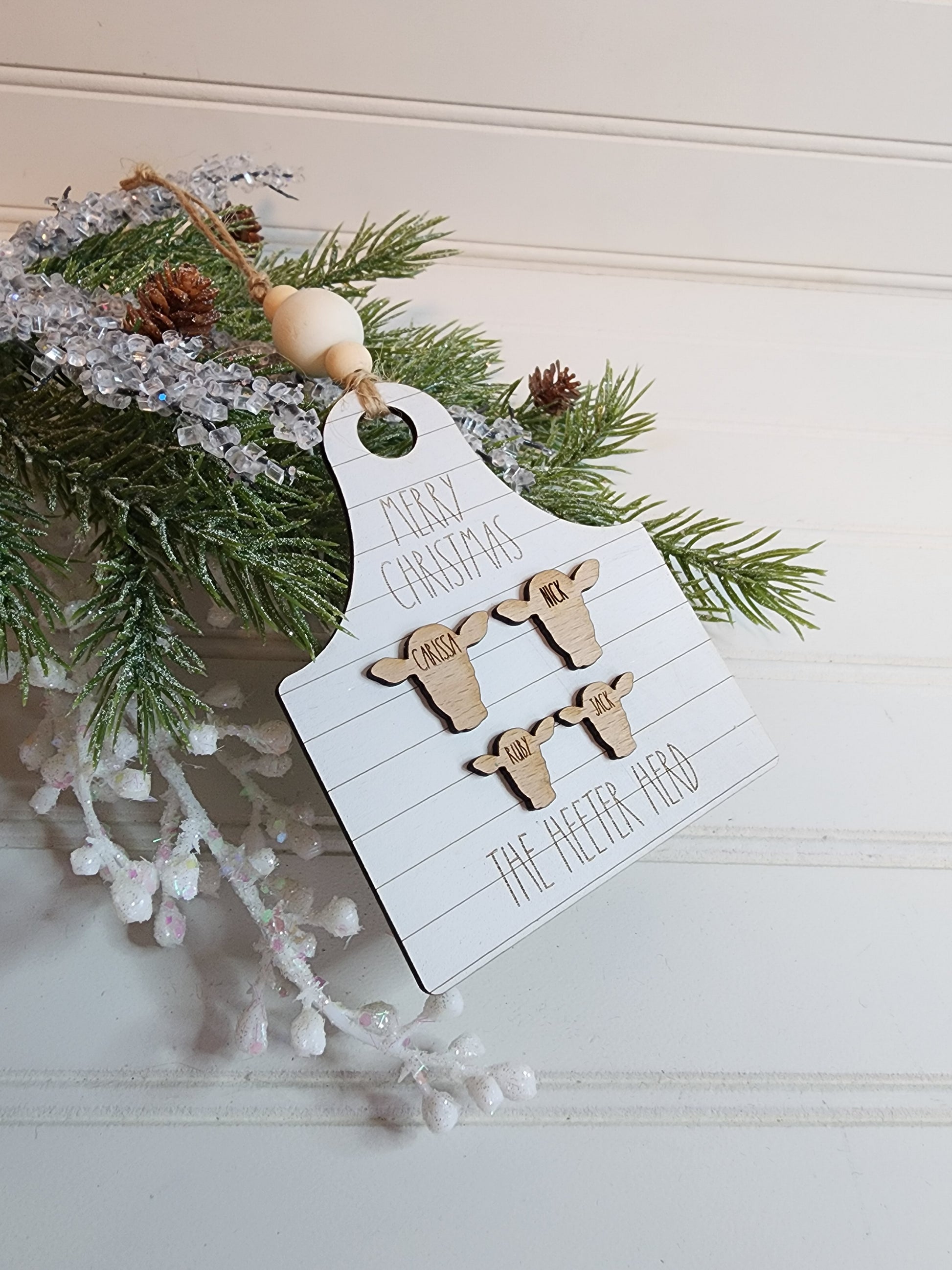 Wood gift tag name, stocking personalized tags, custom Christmas