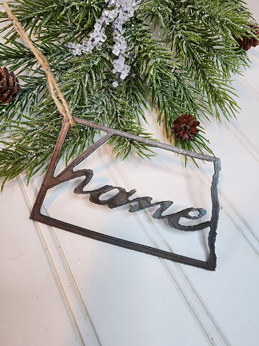 North Dakota Ornament, State Ornament, Metal State Decor, North Dakota Home Ornament
