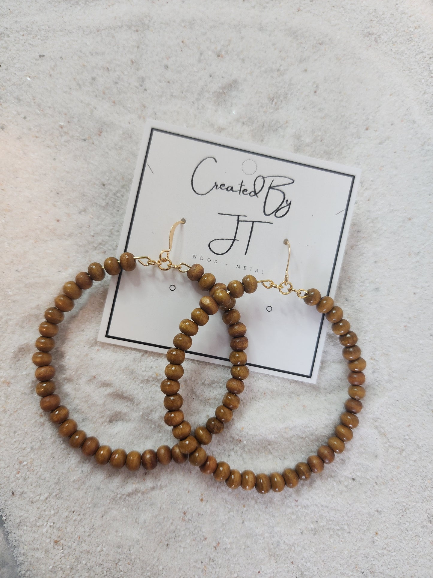 Wildwood Hoop Earrings With 4mm Wood Bead