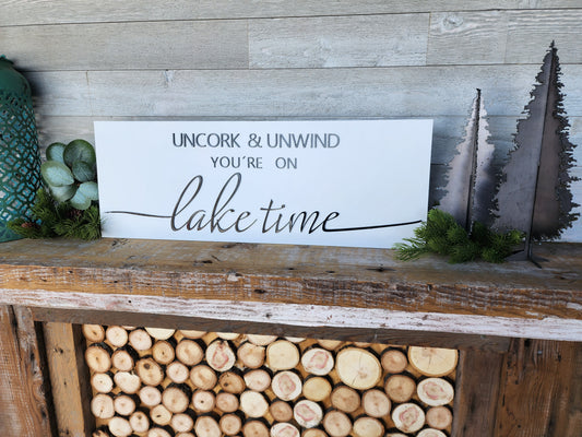 Relax Your On Lake Time Wood Sign I Lake Decor I Cabin Decor I Fireplace Decoration
