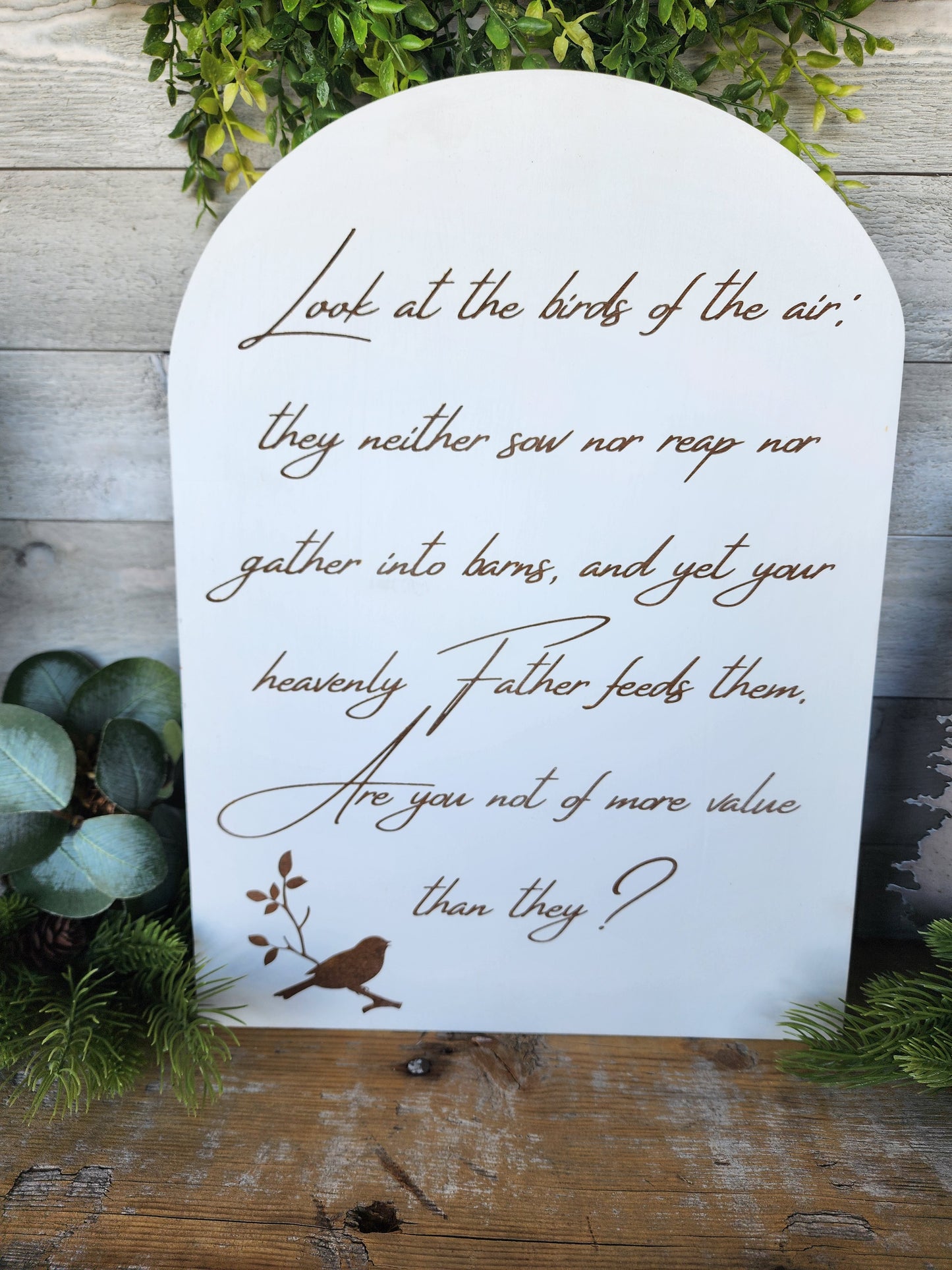 Matthew 6:26 Bible Verse Wooden Sign I Mother's Day Gift I Housewarming Gift